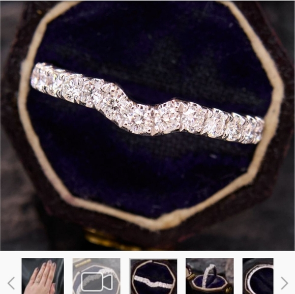 Neil Lane 14k White Gold Contour Diamond Bands-Signed ❤️ SALE - Picture 3 of 15